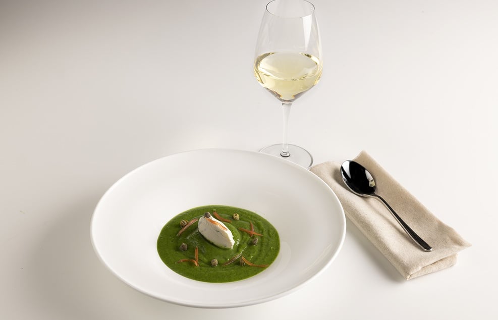 Crema di zucchine, robiola e capperi croccanti