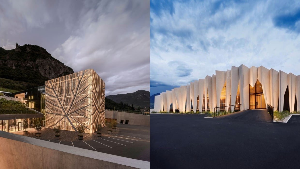 Ulteriori immagini di cantine moderne con architettura particolare e contemporanea.